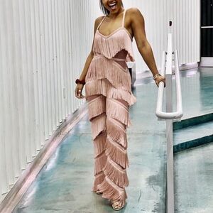 House of CB Fringe Jumpsuit